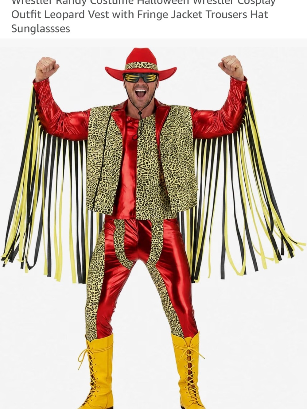 Macho Man Randy Savage Costume in Red, Yellow & Black